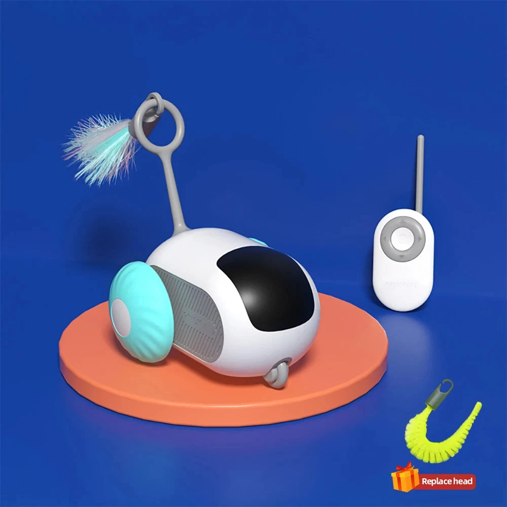 Interactive Smart Cat Toy – 2-in-1 Automatic & Remote Control Mode, Rechargeable Moving Toy Car for Cats & Small Dogs | Indoor Hunting Game with Quiet Motor & Durable Design