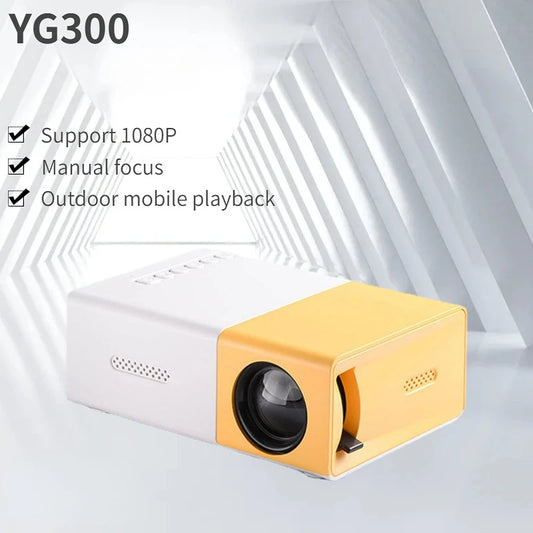 Portable Smart Mini Projector - YG300 WiFi Enabled 720P HD Movie Projector for iPhone/Android with Home Theater Sound