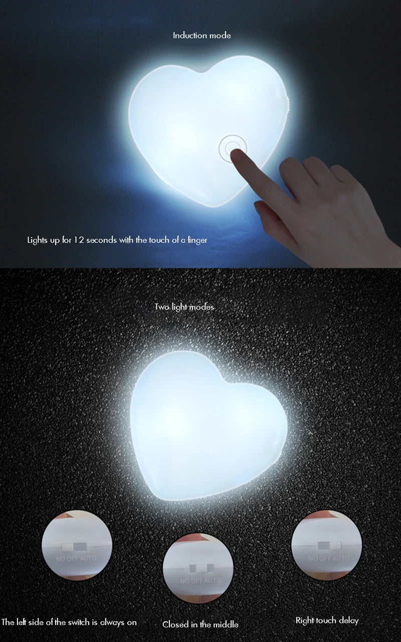 Heart-Shaped LED Purse Light - Touch Sensor Handbag Lamp with Keychain | Romantic Gift for Women, Mothers & Best Friends