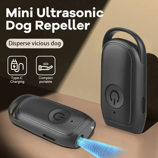 Mini Ultrasonic Dog Repeller – Portable Anti-Barking Device with High-Frequency Sound (30-40KHz), Rechargeable Type-C, Effective Up to 8m – Safe & Humane Training Tool