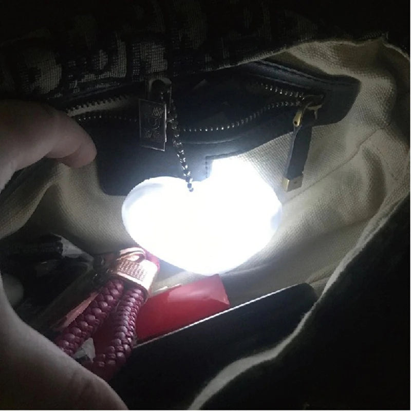 Heart-Shaped LED Purse Light - Touch Sensor Handbag Lamp with Keychain | Romantic Gift for Women, Mothers & Best Friends
