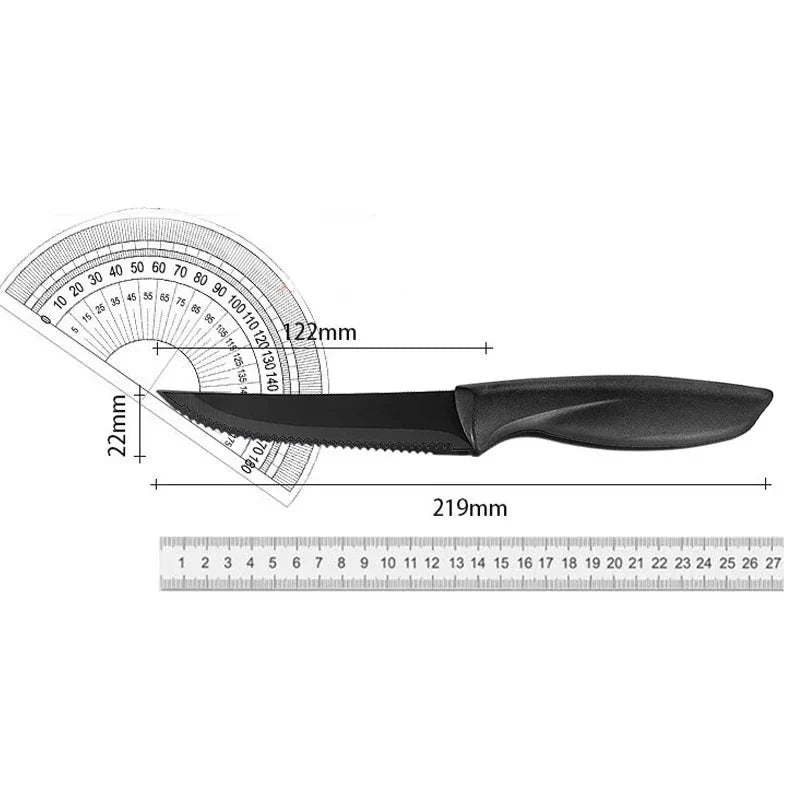 Premium Steak Knife Set (2/4/6/8 Pieces) – Seiko Stainless Steel Blades with Comfort PP Handles | Serrated Edge for Meat, Fruits & Multi-Purpose Kitchen Use